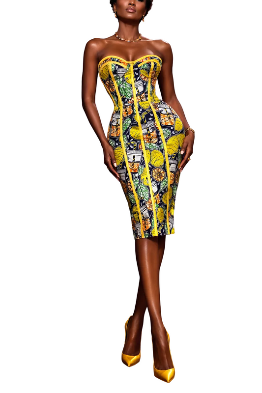 The Gnamtu Corset Midi Dress